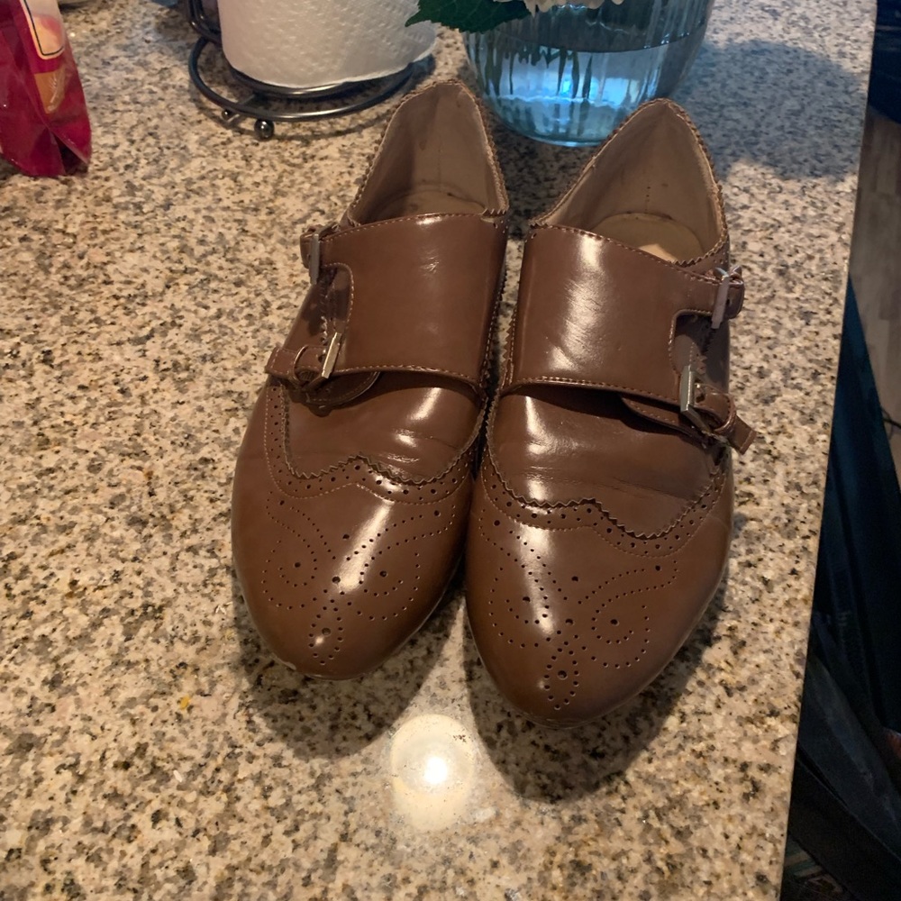brown dress shoes, size 10